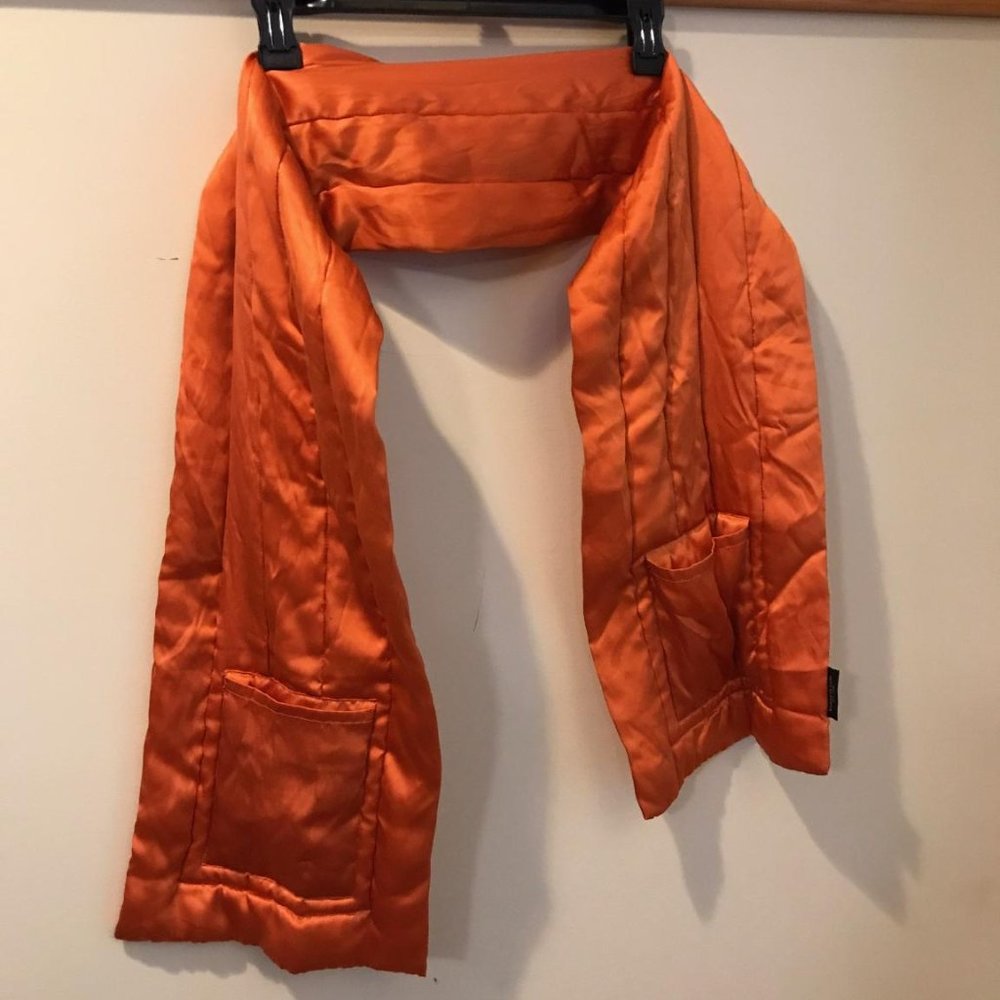 Silk Orange Scarf w/ Pockets Kenneth Cole
